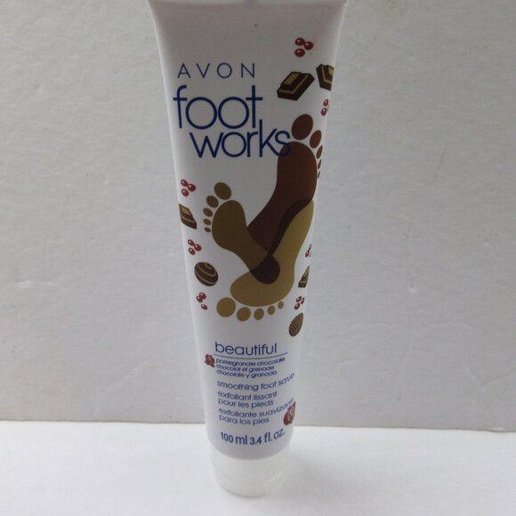 3 Avon Foot Works Pomegranate Chocolate Moisturizing Foot Scrub, Cream, Soak NEW - Picture 6 of 16